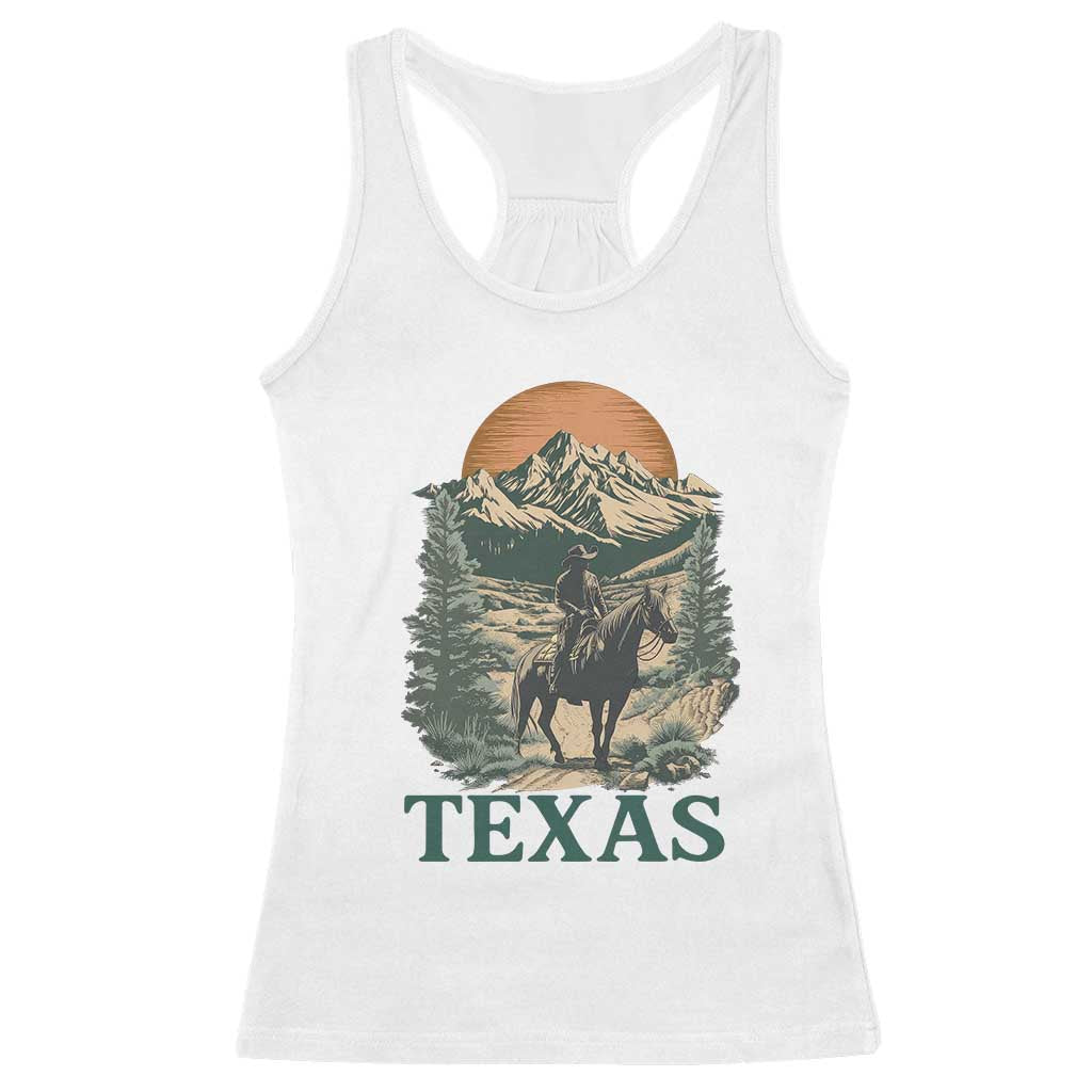 Texas Western Cowboy Life Racerback Tank Top Vintage Horse Riding Graphic TS12 White Print Your Wear
