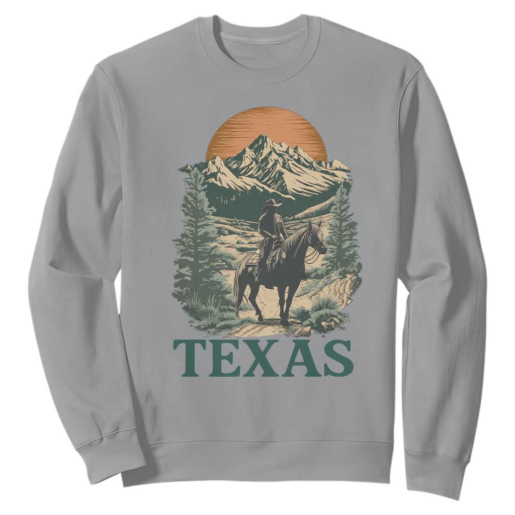 Texas Western Cowboy Life Sweatshirt Vintage Horse Riding Graphic TS12 Sport Gray Print Your Wear