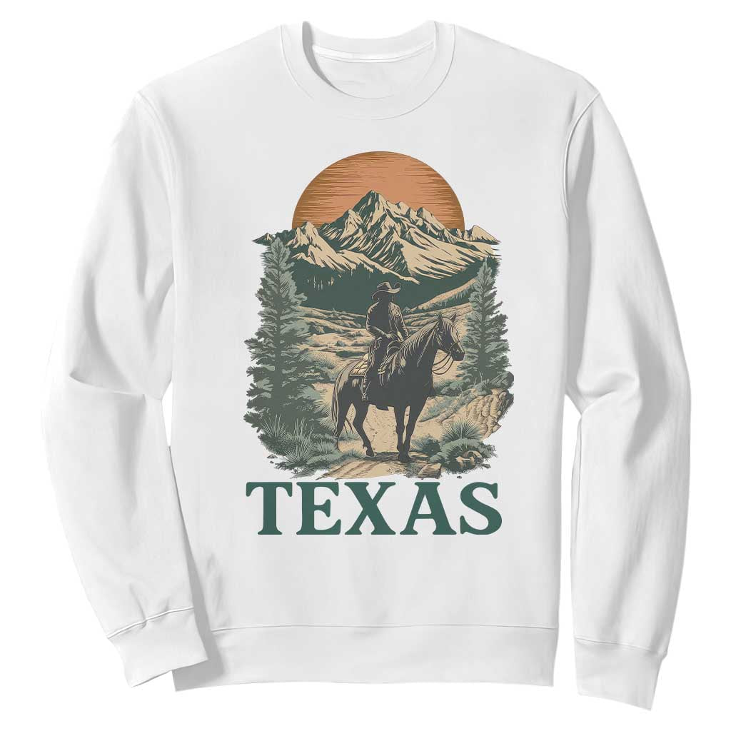Texas Western Cowboy Life Sweatshirt Vintage Horse Riding Graphic TS12 White Print Your Wear