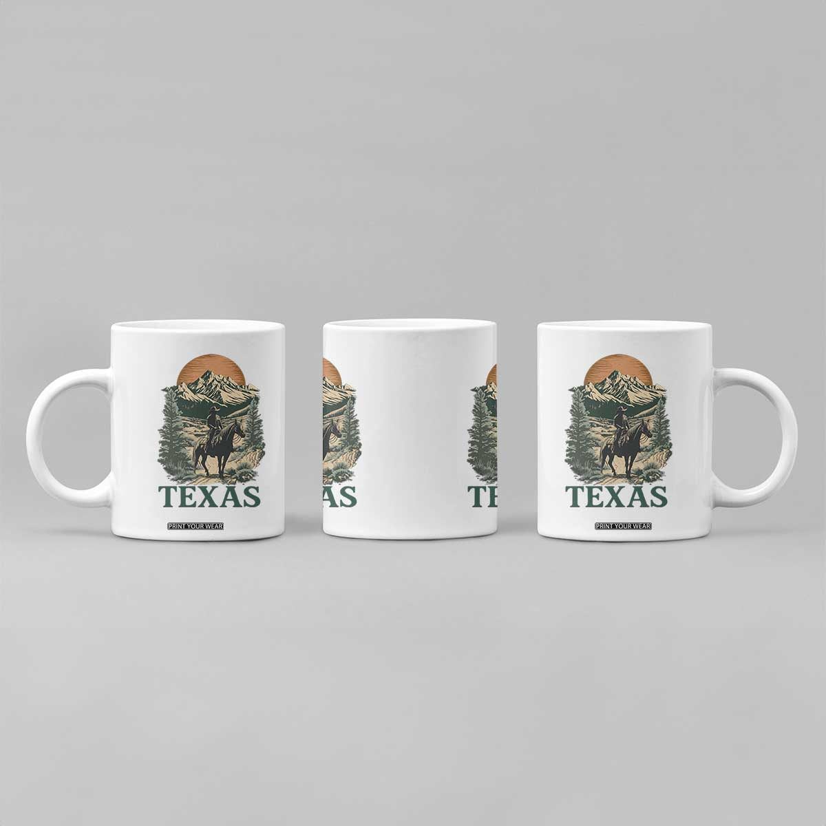 Texas Western Cowboy Life Coffee Mug Vintage Horse Riding Graphic TS12 Print Your Wear