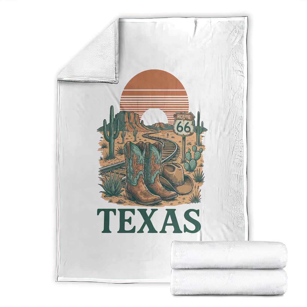 Vintage Route Highway 66 Texas Throw Blanket Amarillo Road Trip Adventure TS12 White Print Your Wear