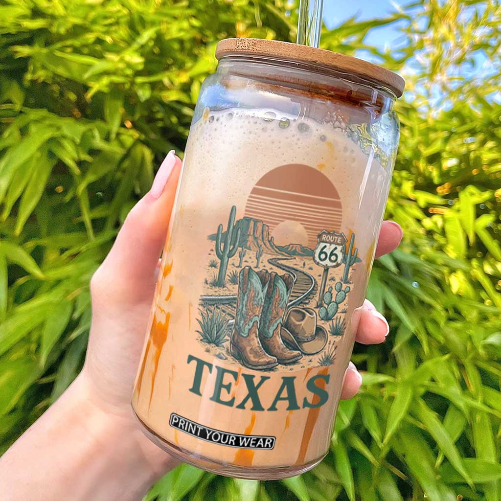 Vintage Route Highway 66 Texas Glass Can Amarillo Road Trip Adventure TS12 White Print Your Wear