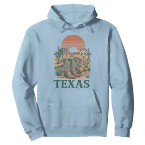 Vintage Route Highway 66 Texas Hoodie Amarillo Road Trip Adventure TS12 Light Blue Print Your Wear