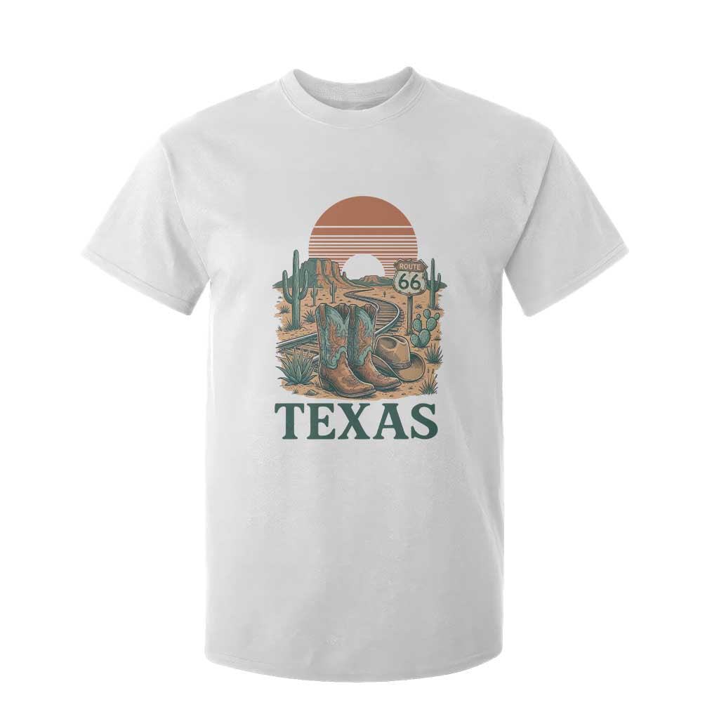 Vintage Route Highway 66 Texas T Shirt For Kid Amarillo Road Trip Adventure TS12 White Print Your Wear