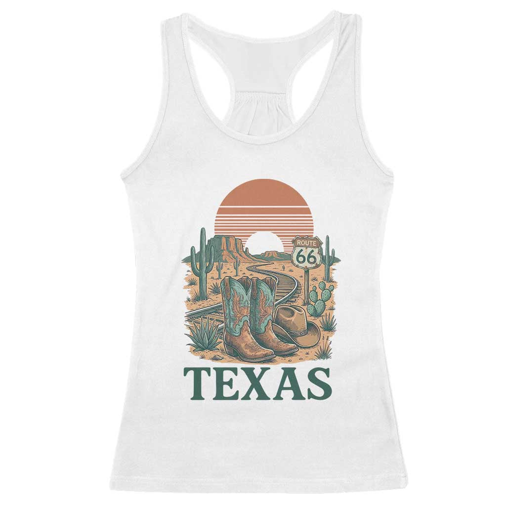 Vintage Route Highway 66 Texas Racerback Tank Top Amarillo Road Trip Adventure TS12 White Print Your Wear