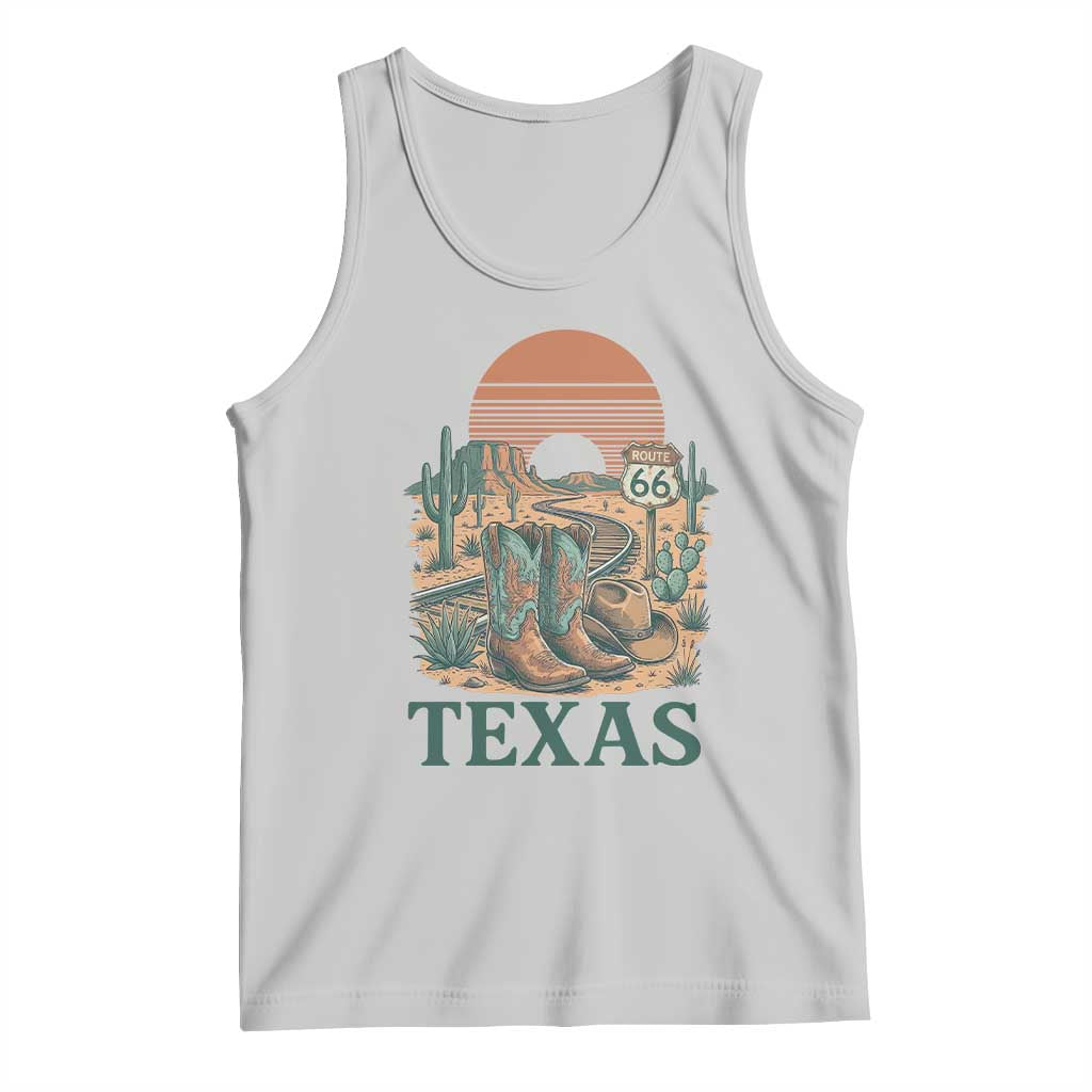Vintage Route Highway 66 Texas Tank Top Amarillo Road Trip Adventure TS12 Ash Print Your Wear