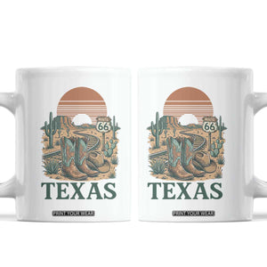 Vintage Route Highway 66 Texas Coffee Mug Amarillo Road Trip Adventure TS12 White Print Your Wear