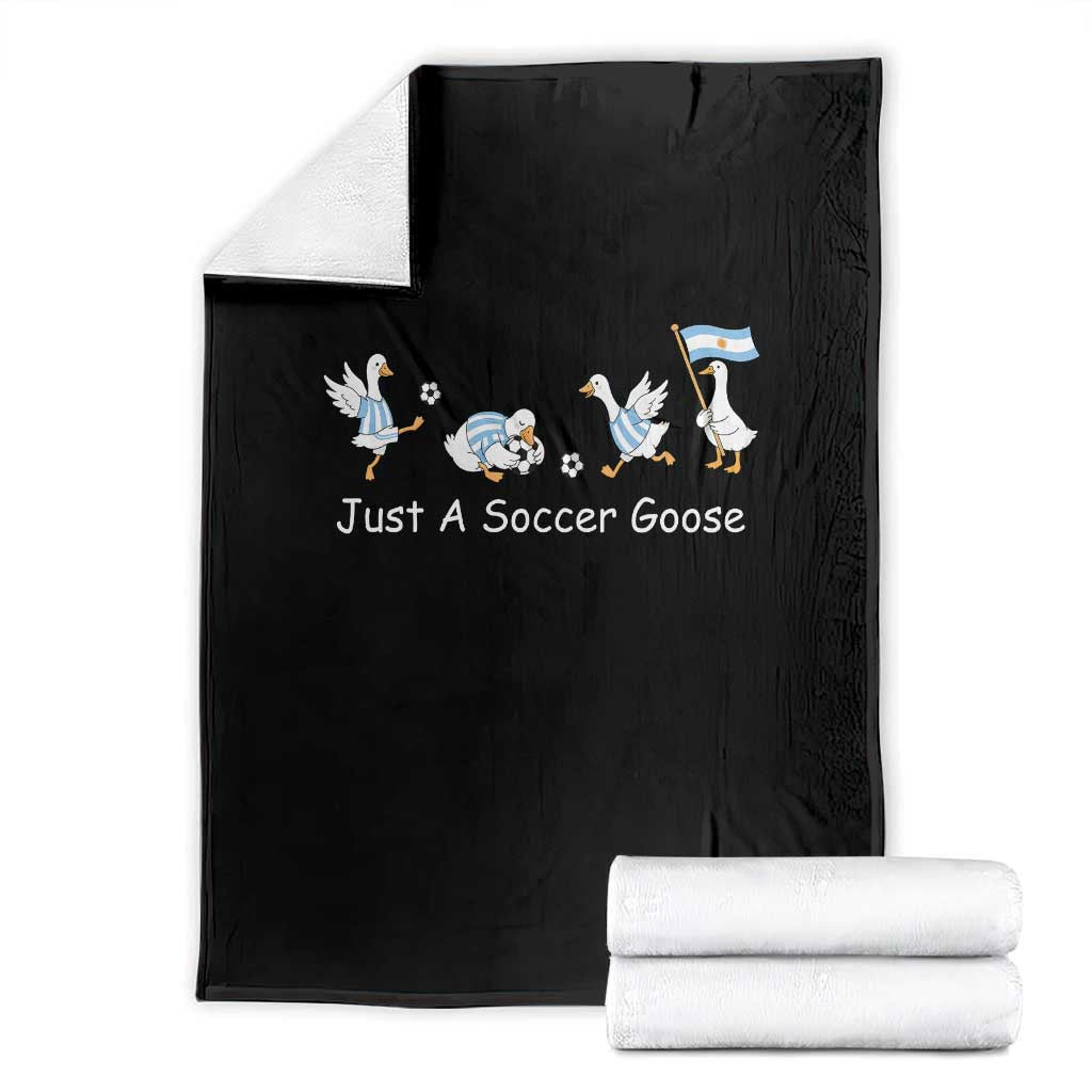 Funny Just A Soccer Goose Throw Blanket Argentina Soccer Lover TS12 Black Print Your Wear
