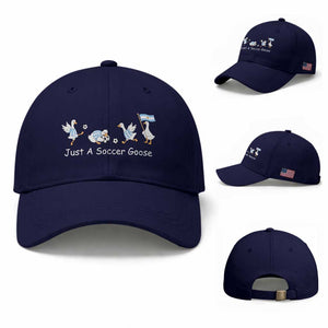 Funny Just A Soccer Goose Baseball Cap Argentina Soccer Lover TS12 Baseball Cap Universal Fit Dark Blue Print Your Wear