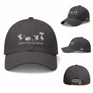Funny Just A Soccer Goose Baseball Cap Argentina Soccer Lover TS12 Baseball Cap Universal Fit Dark Gray Print Your Wear