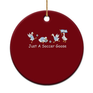 Funny Just A Soccer Goose Ceramic Ornament Argentina Soccer Lover TS12 1pc Red Print Your Wear