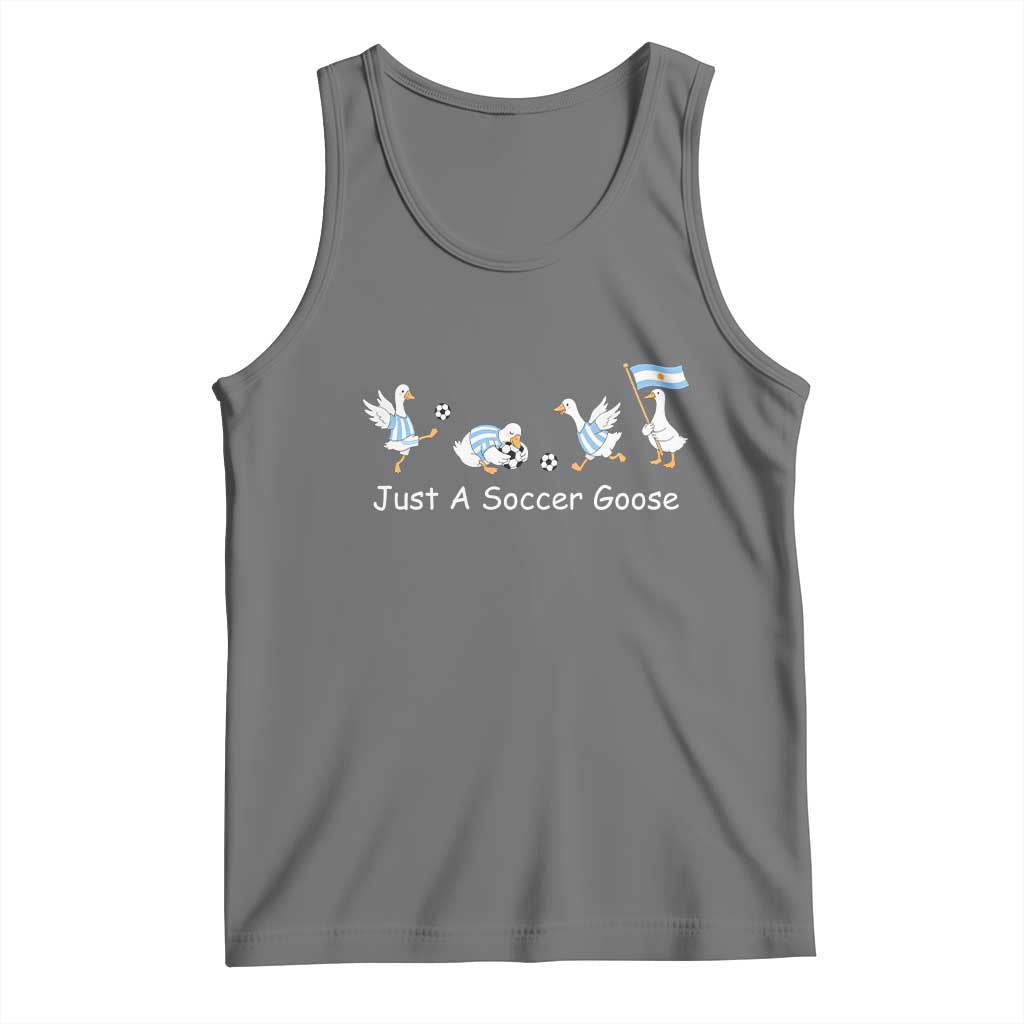 Funny Just A Soccer Goose Tank Top Argentina Soccer Lover TS12 Black Heather Print Your Wear