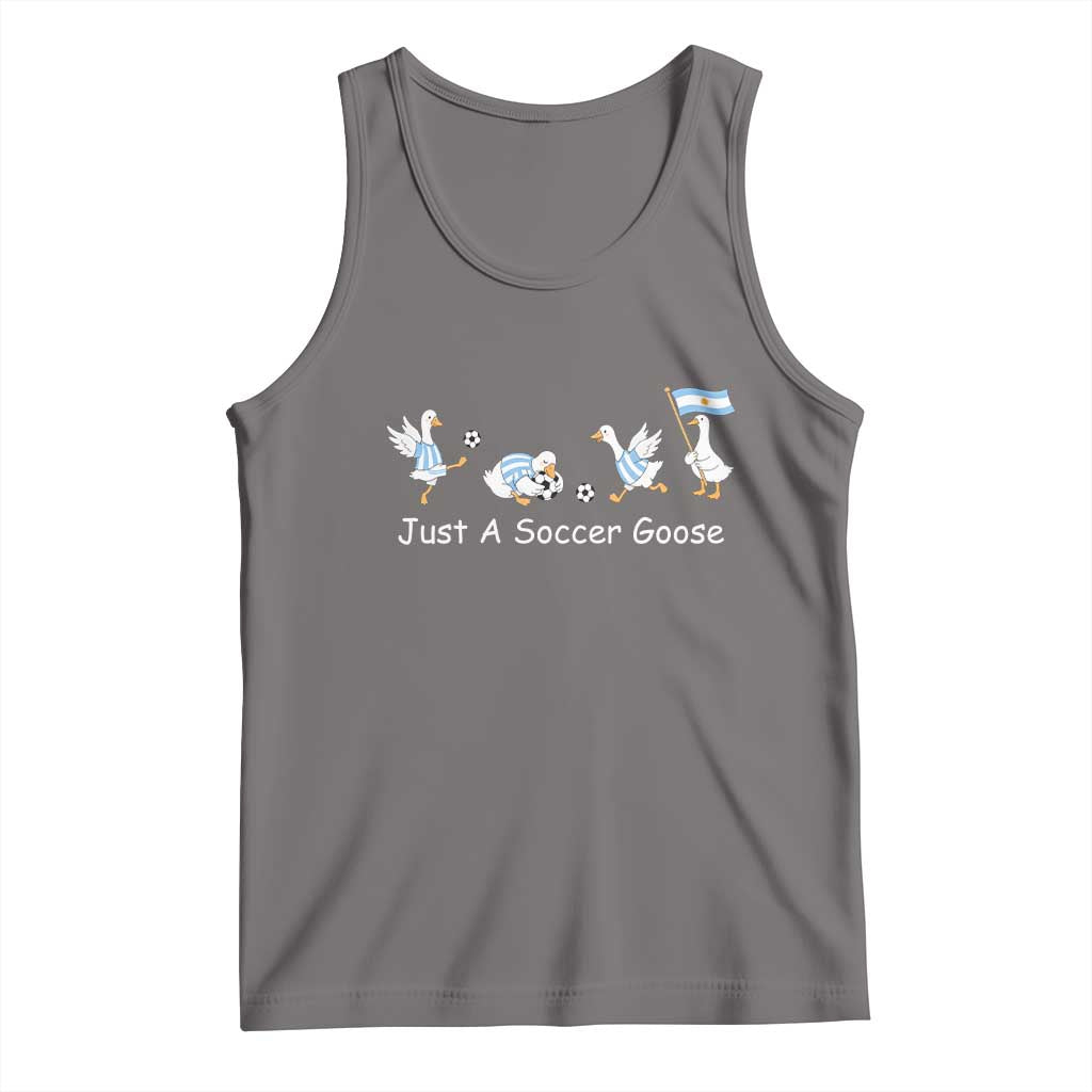 Funny Just A Soccer Goose Tank Top Argentina Soccer Lover TS12 Deep Heather Print Your Wear
