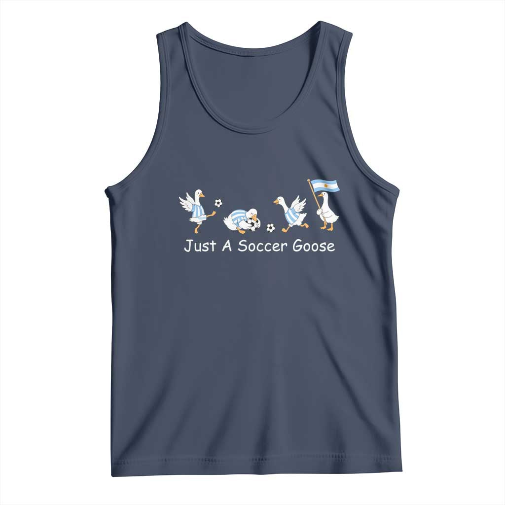 Funny Just A Soccer Goose Tank Top Argentina Soccer Lover TS12 Navy Print Your Wear