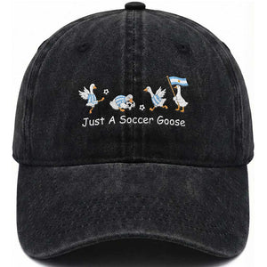 Funny Just A Soccer Goose Washed Cotton Baseball Cap Argentina Soccer Lover TS12 Print Your Wear