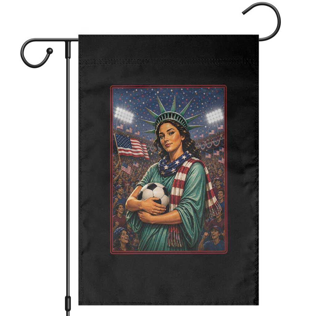 Funny Statue Of Liberty Soccer Gift Garden Flag USA Football Pride TS12 Black Print Your Wear