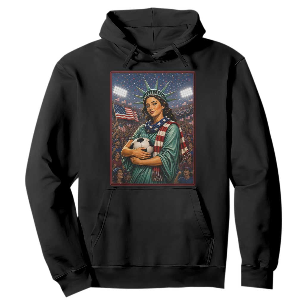 Funny Statue Of Liberty Soccer Gift Hoodie USA Football Pride TS12 Black Print Your Wear