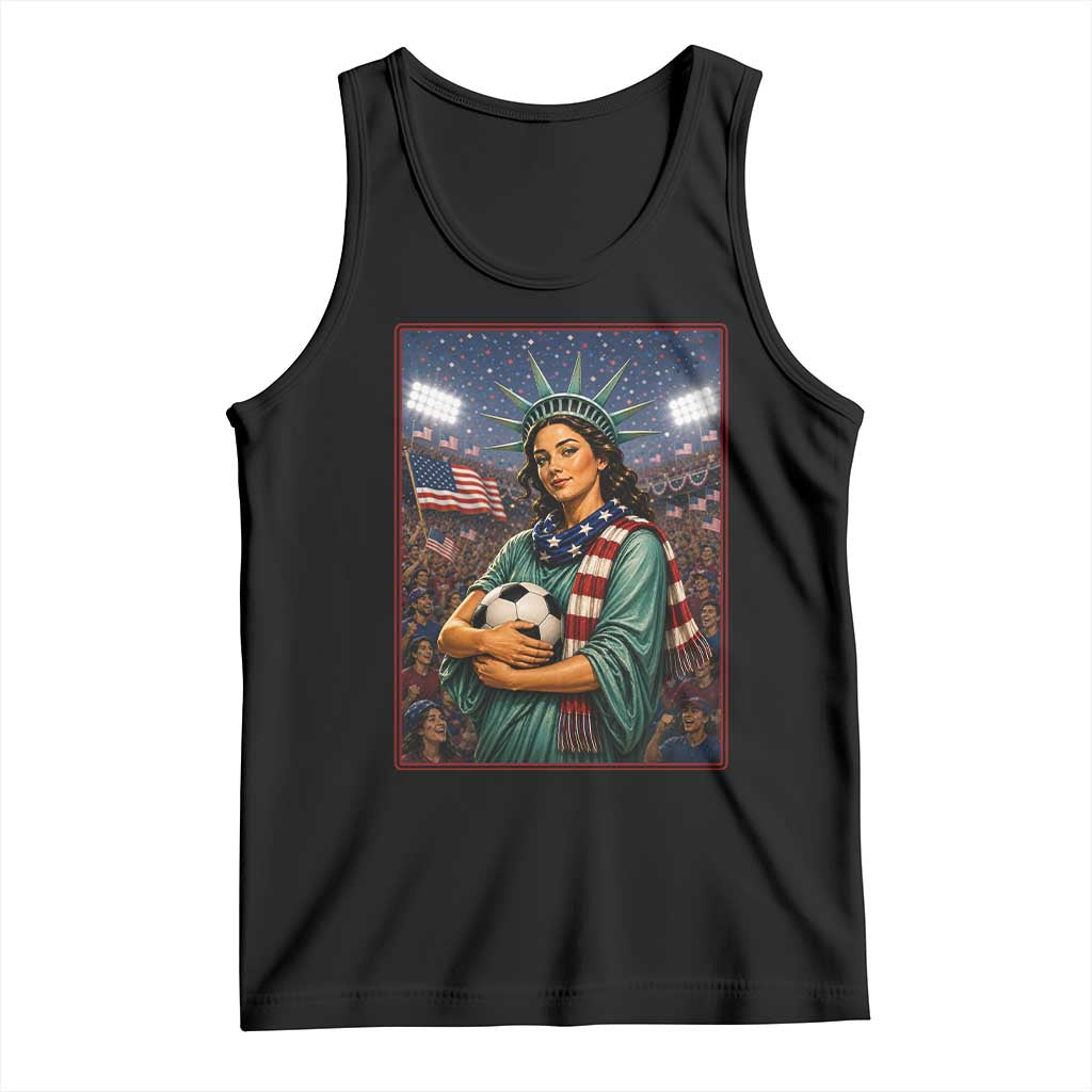 Funny Statue Of Liberty Soccer Gift Tank Top USA Football Pride TS12 Black Print Your Wear