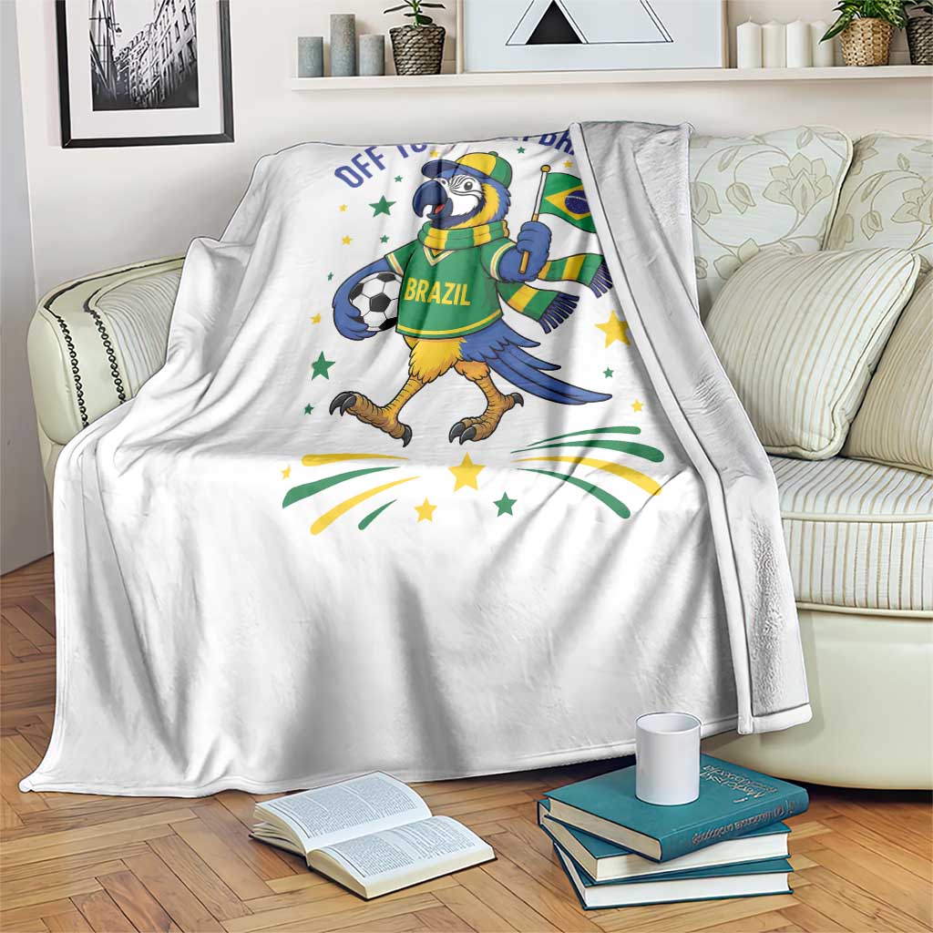 Off To Watch Brazil Throw Blanket Funny Tropical Bird Soccer Fan TS12 Print Your Wear