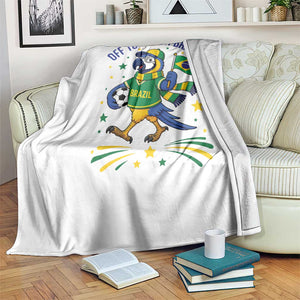 Off To Watch Brazil Throw Blanket Funny Tropical Bird Soccer Fan TS12 Print Your Wear