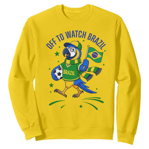 Off To Watch Brazil Sweatshirt Funny Tropical Bird Soccer Fan TS12 Daisy Print Your Wear