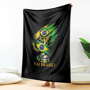 Brazil Soccer Fan 2026 Gift Throw Blanket Vai Brasil TS12 Print Your Wear