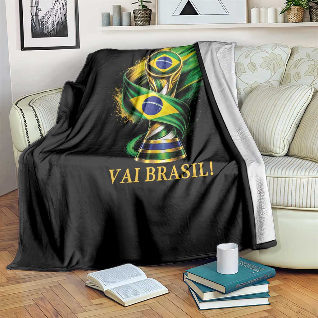 Brazil Soccer Fan 2026 Gift Throw Blanket Vai Brasil TS12 Print Your Wear