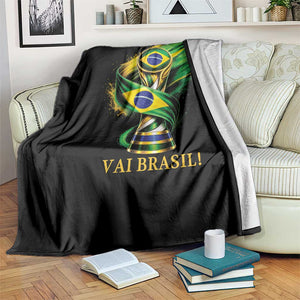 Brazil Soccer Fan 2026 Gift Throw Blanket Vai Brasil TS12 Print Your Wear
