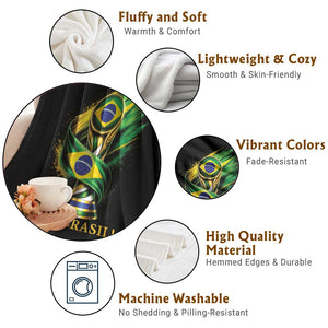 Brazil Soccer Fan 2026 Gift Throw Blanket Vai Brasil TS12 Print Your Wear
