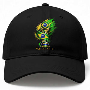 Brazil Soccer Fan 2026 Gift Baseball Cap Vai Brasil TS12 Print Your Wear