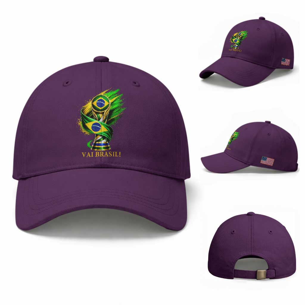 Brazil Soccer Fan 2026 Gift Baseball Cap Vai Brasil TS12 Baseball Cap Universal Fit Purple Print Your Wear