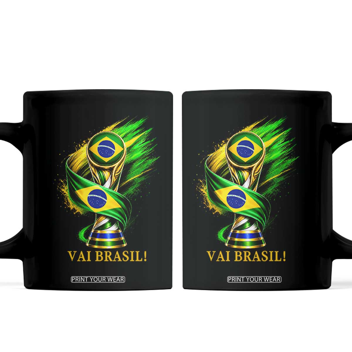 Brazil Soccer Fan 2026 Gift Coffee Mug Vai Brasil TS12 Black Print Your Wear