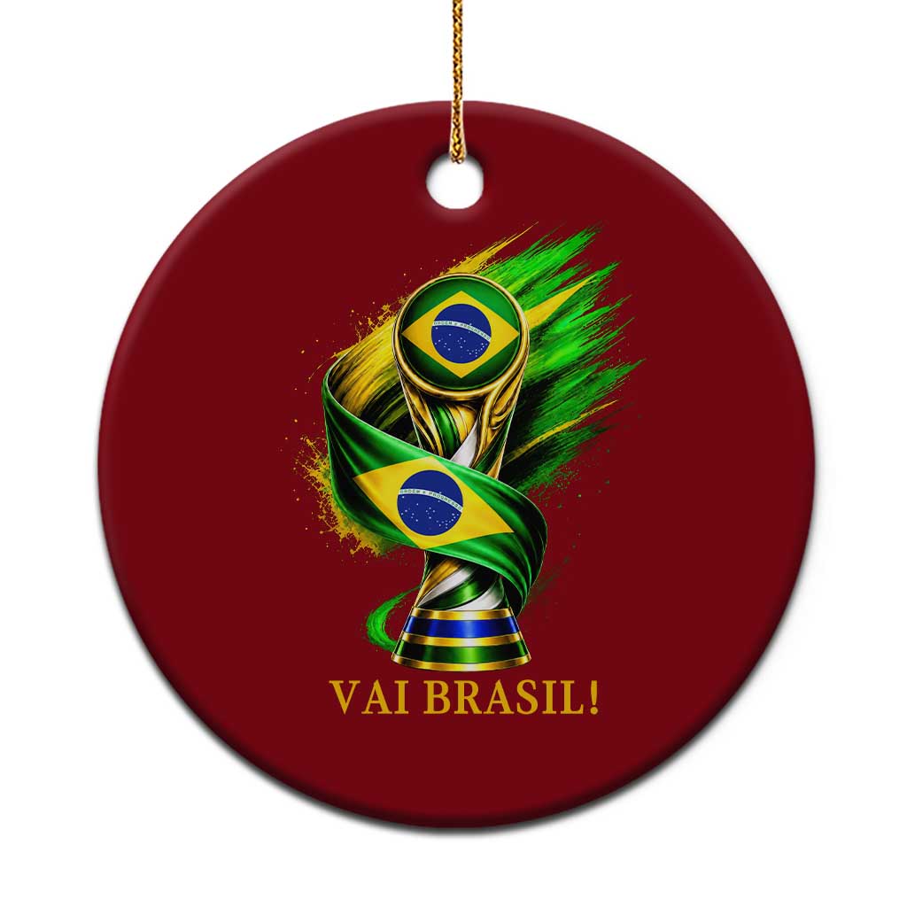 Brazil Soccer Fan 2026 Gift Ceramic Ornament Vai Brasil TS12 1pc Red Print Your Wear