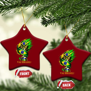 Brazil Soccer Fan 2026 Gift Ceramic Ornament Vai Brasil TS12 Print Your Wear