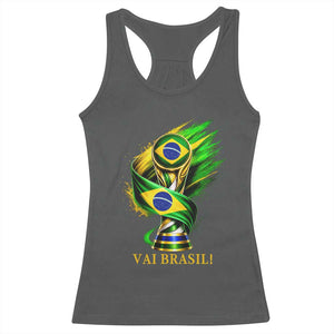 Brazil Soccer Fan 2026 Gift Racerback Tank Top Vai Brasil TS12 Dark Heather Print Your Wear