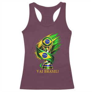 Brazil Soccer Fan 2026 Gift Racerback Tank Top Vai Brasil TS12 Maroon Print Your Wear