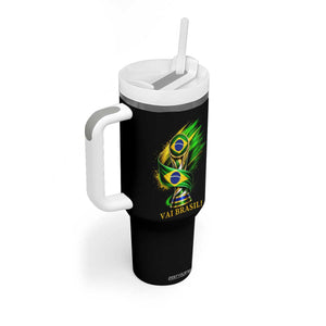 Brazil Soccer Fan 2026 Gift Tumbler With Handle Vai Brasil TS12 Print Your Wear