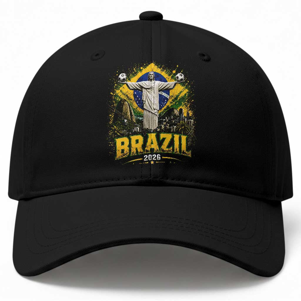 Brazilian Futbol 2026 Baseball Cap Christ The Redeemer Football Pride TS12 Print Your Wear