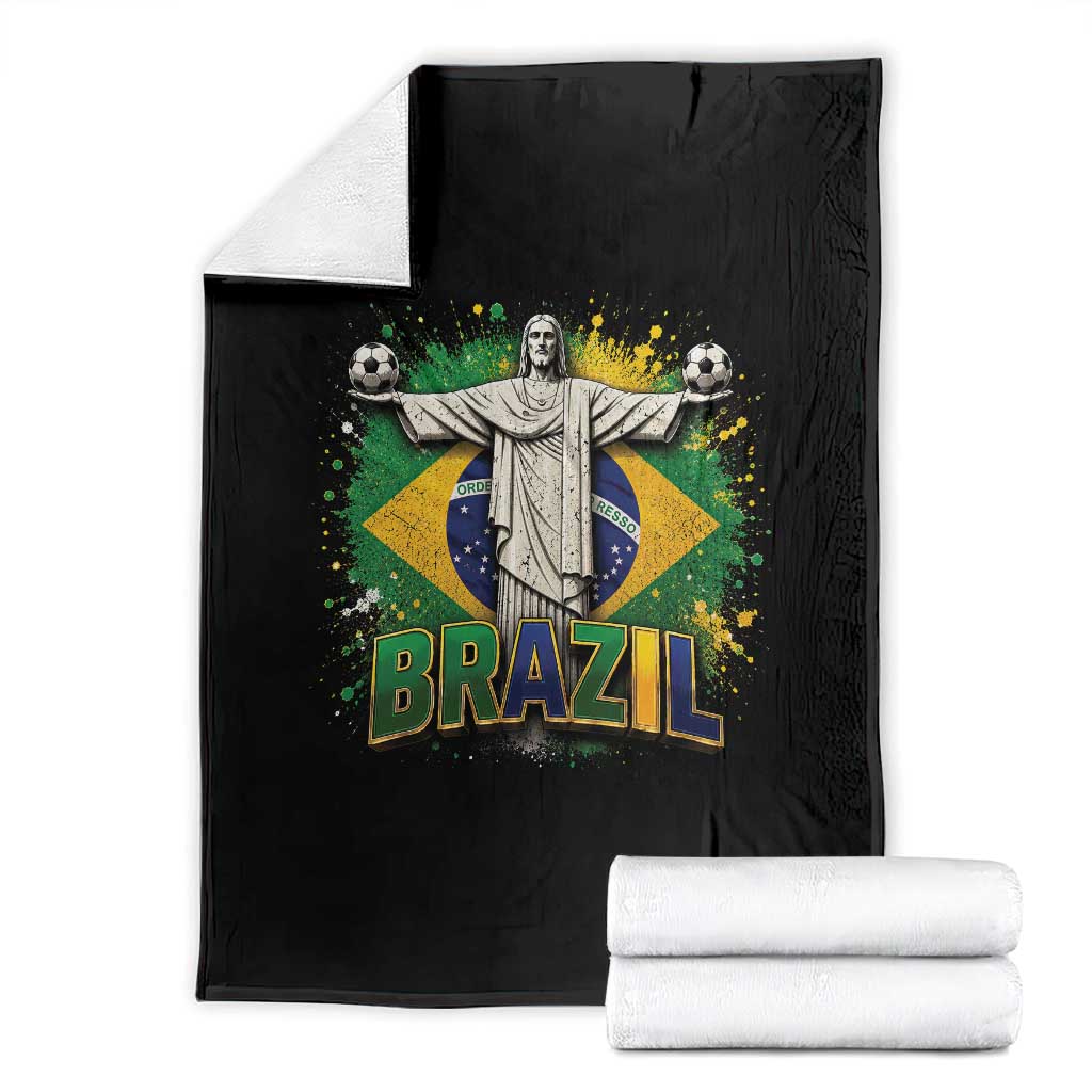 Latin Pride Christ The Redeemer Graphic Throw Blanket Brazilian Football 2026 TS12 Black Print Your Wear
