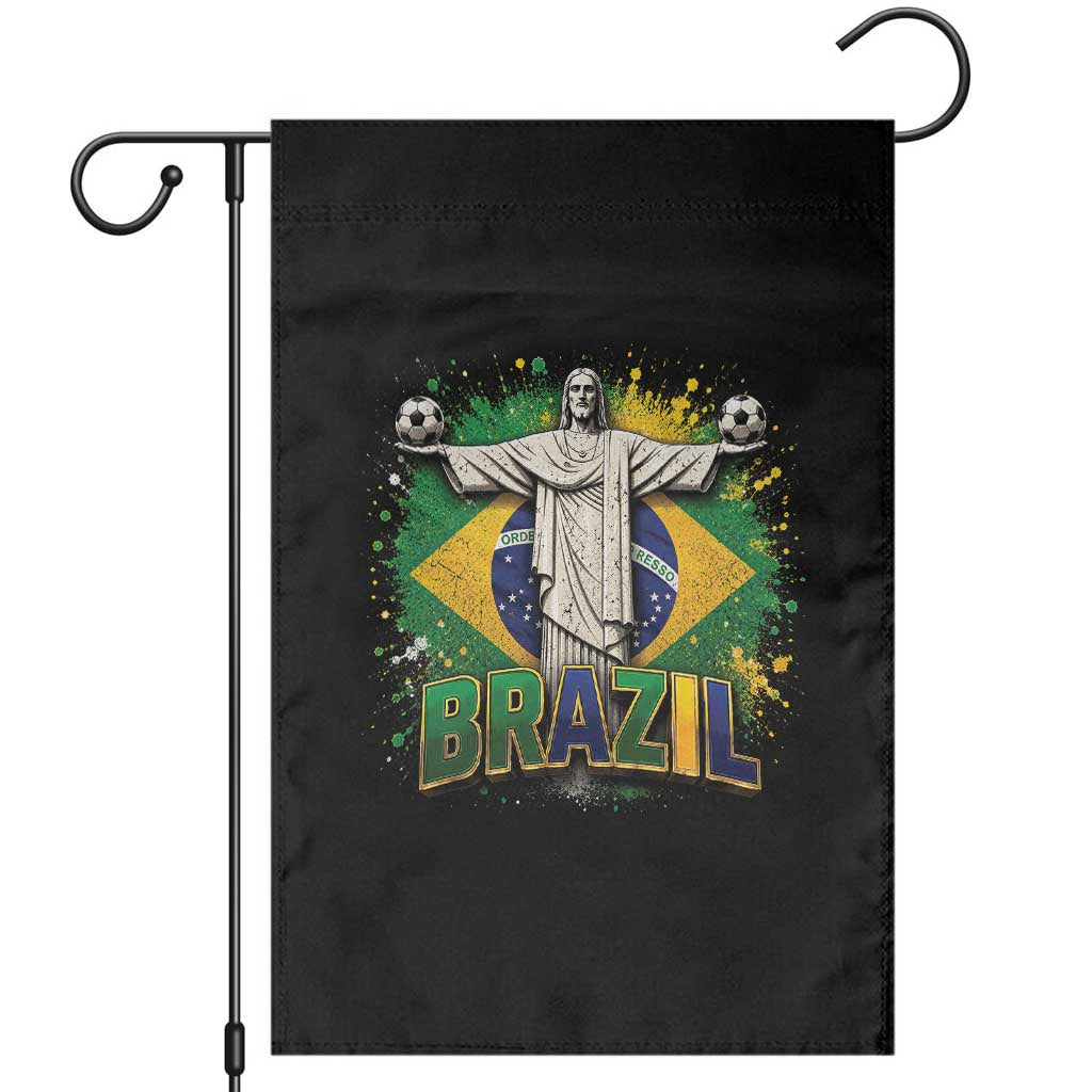 Latin Pride Christ The Redeemer Graphic Garden Flag Brazilian Football 2026 TS12 Black Print Your Wear