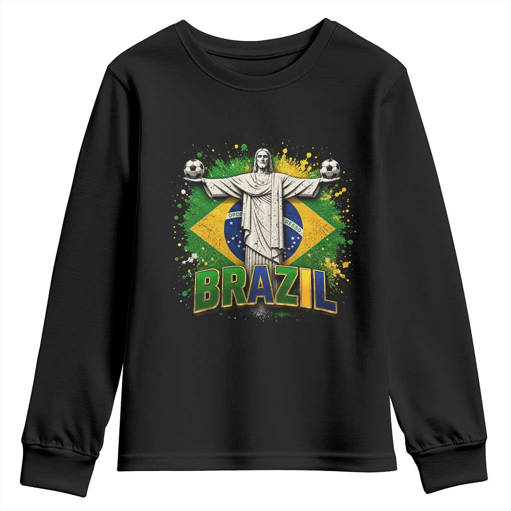 Latin Pride Christ The Redeemer Graphic Youth Sweatshirt Brazilian Football 2026 TS12 Black Print Your Wear