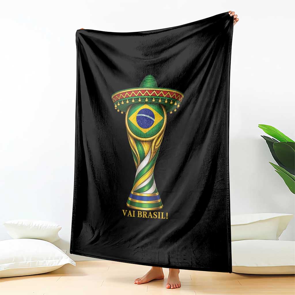 Brazil Football Supporter Gift Throw Blanket Vai Brasil TS12 Print Your Wear