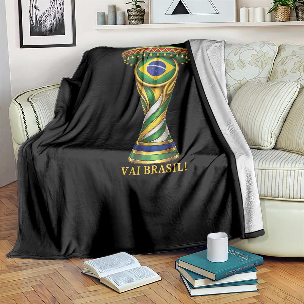 Brazil Football Supporter Gift Throw Blanket Vai Brasil TS12 Print Your Wear