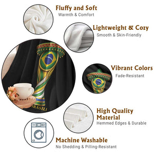 Brazil Football Supporter Gift Throw Blanket Vai Brasil TS12 Print Your Wear
