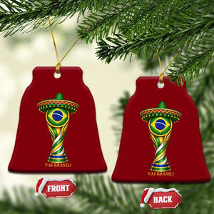 Brazil Football Supporter Gift Ceramic Ornament Vai Brasil TS12 Print Your Wear