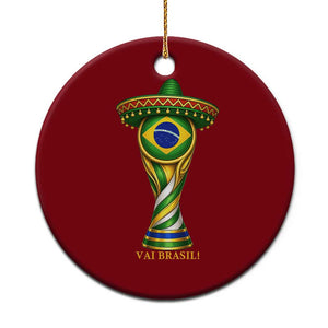 Brazil Football Supporter Gift Ceramic Ornament Vai Brasil TS12 1pc Red Print Your Wear