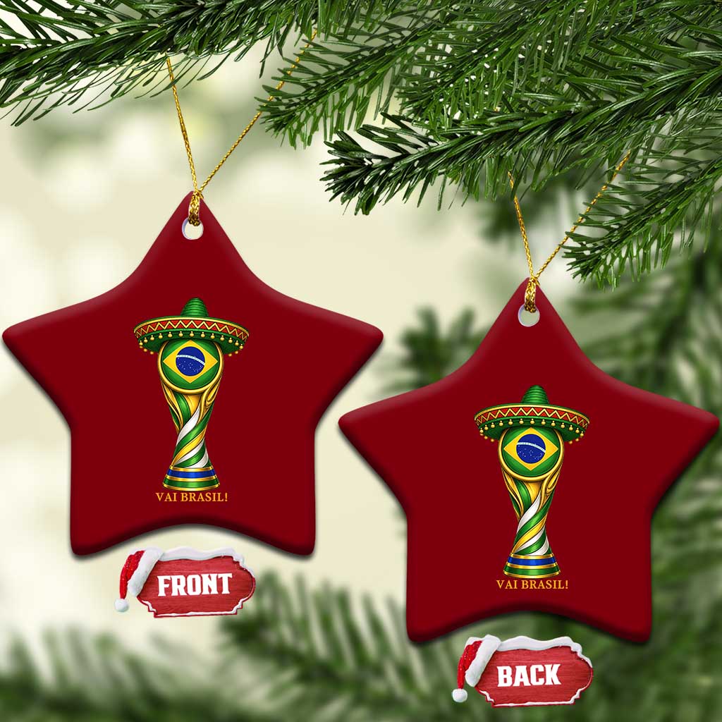 Brazil Football Supporter Gift Ceramic Ornament Vai Brasil TS12 Print Your Wear
