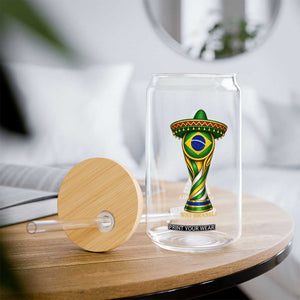 Brazil Football Supporter Gift Glass Can Vai Brasil TS12 Print Your Wear