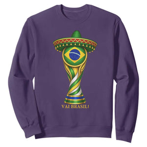 Brazil Football Supporter Gift Sweatshirt Vai Brasil TS12 Purple Print Your Wear