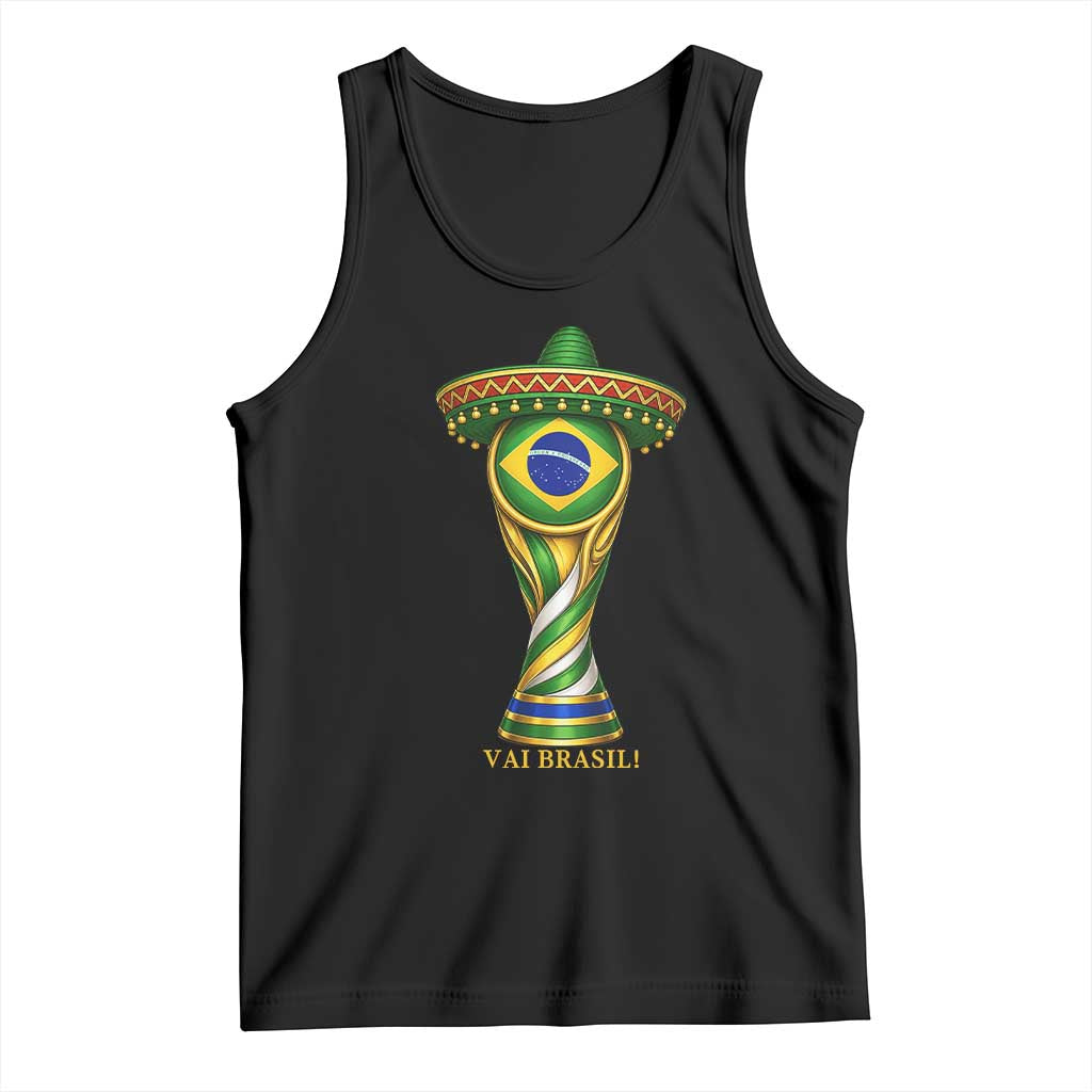 Brazil Football Supporter Gift Tank Top Vai Brasil TS12 Black Print Your Wear